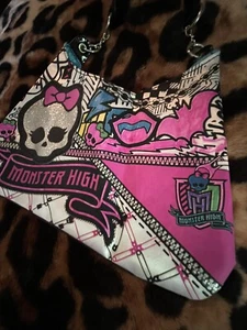Monster High Niñas Cartera Bolso de Mano Calaveras Murciélagos Labios Brillo Pequeño Rosa Púrpura - Imagen 1 de 6
