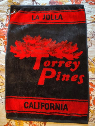 Torrey Pines La Jolla California Golf Towel W/ Ring HydroSilk Q1 Cover