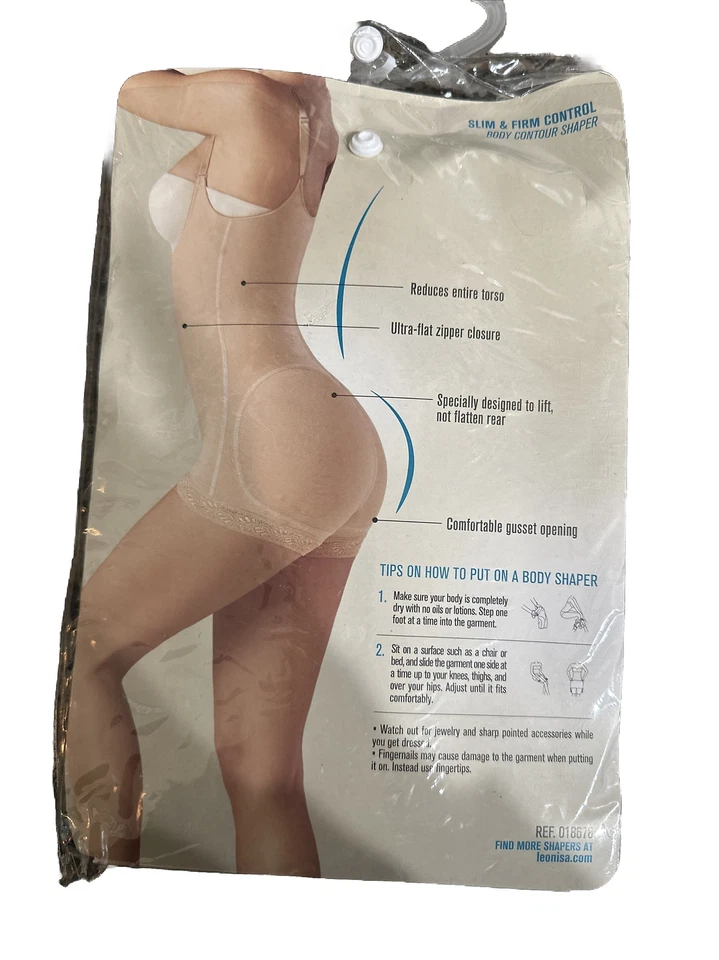 Leonisa Firm Compression Boyshort Body Shaper w/ Butt Lifter M Tan #83462