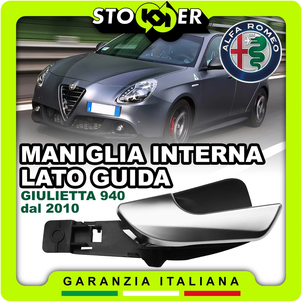 MANIGLIA INTERNA ANTERIORE LATO GUIDA APRI PORTA ALFA ROMEO GIULIETTA SATINATA - Image 1 of 4