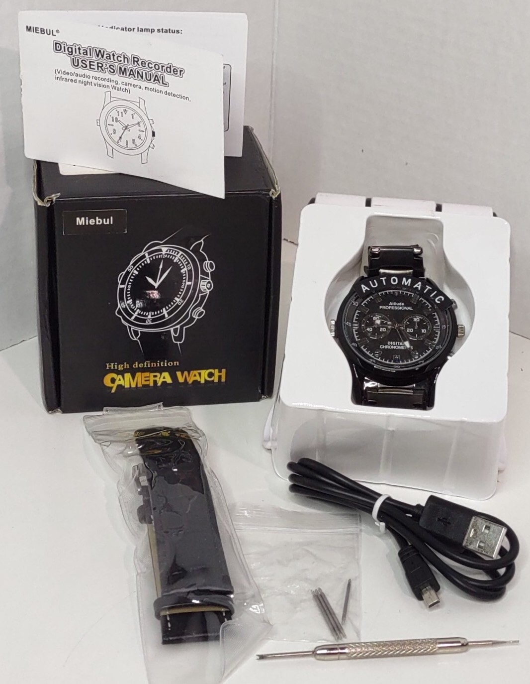 Miebul Spy High definition Camera Watch w box & instruct Hi Def | eBay