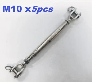10mm Rigging Screw JawJaw Turnbuckle Bottle Screw Stainless Steel 316 x5pcs - Picture 1 of 2