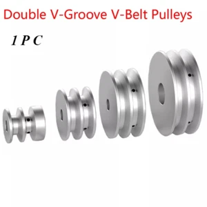 Double V-Groove Aluminum Drive Pulley For A-Section V-Belt Pulleys OD 40-100mm - Picture 1 of 13