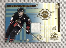 Tony Amine 2002 ADRENALINE GAME WORN JERSEY RELIC INSERT CARD #7 NHL