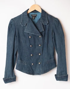J Peterman Company Demin Jeansjacke Damen Größe 4 Vintage Silberknöpfe - Bild 1 von 3