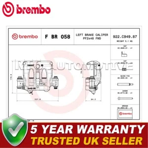 Brembo Front Left Brake Caliper Fits Mercedes Sprinter 2018- 2.1 CDi - Picture 1 of 4