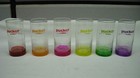 PUCKER FLAVORED VODKA - 6 PIECE MULTI-COLOR PROMO BARWARE CRACKLED GLASS SET NEW