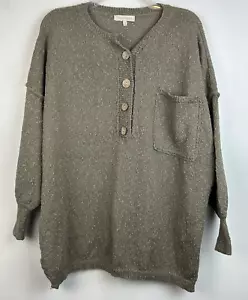 Gilded Intent Sweater Womens Size S Sage Green Knit Button Cotton Blend Textured - Picture 1 of 10