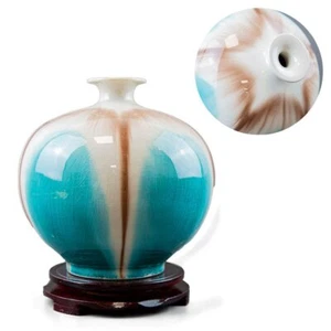 KOKOPRIME elegante Crackle-glasierte Keramik Vase klassisch türkis & beige Farbverlauf - Bild 1 von 10