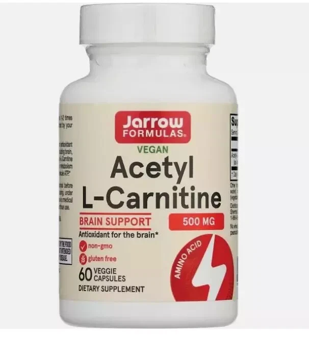Jarrow Acetil L-Carnitina 500 mg Apoyo Cerebral Antioxidante Aminoácido 60ct 01/26 Foto 1 de 1