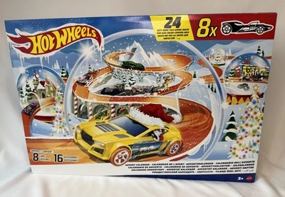 Hot Wheels: Advent Christmas Calendar 2024 Includes 8x Cars & Playmat & More NEW - Image 1 of 2