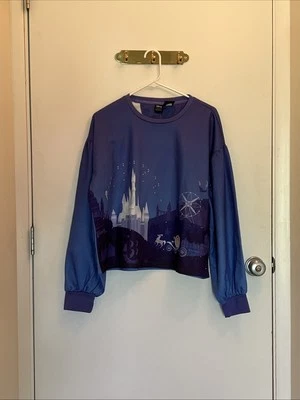 HER UNIVERSE Disney Puffed Sleeves Cinderella Castle Fleece Lining Size Med NEW - Image 1 of 3