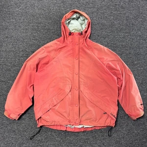 Vintage 2000s LL Bean Outdoors Zip Hooded Jacket Womens - Sz XL Peach Pink - Picture 1 of 6
