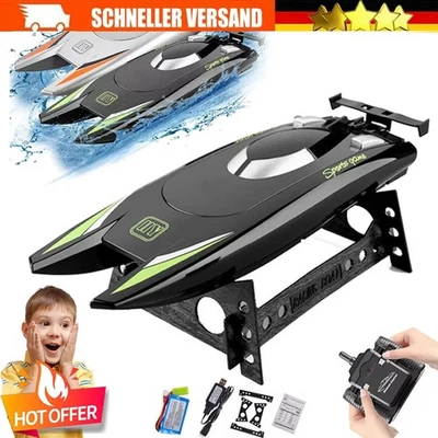 2.4ghz Rc Rennboot Doppelmotor 25km/H 80m Reichweite Wasserdicht DE - Bild 1 von 4