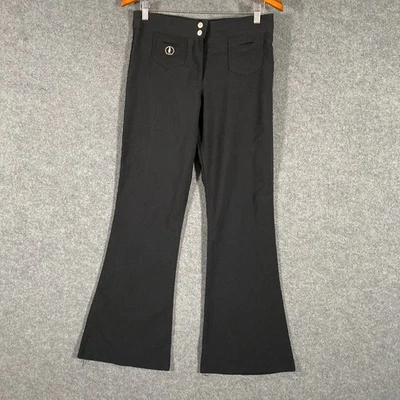 Vintage Face Off Pants Womens 12 Black Flared Leg Y2K 2000s Low Rise Ladies R10 - image 1 of 4