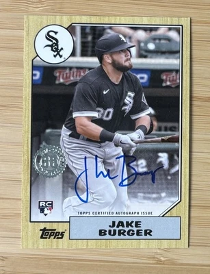 2022 Topps Jake Burger RC Auto 1987 #87BA-JBU White Sox Marlins Texas Rangers - Image 1 of 2