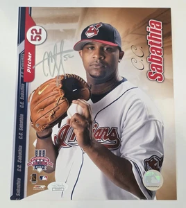 C.C. SABATHIA Signed ROOKIE ERA 8x10 Photo-HOF-INDIANS-NEW YORK YANKEES-JSA - Picture 1 of 5