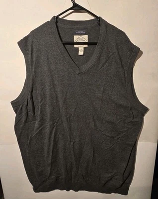St John's Bay Men's Gray Sweater Vest V-Neck Cotton Blend Big & Tall 3XLT NWT - Image 1 of 4