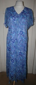 SIZE 18 PENNY PLEIN BLUE PATTERNED DRESS WITH BEADING - Picture 1 of 8