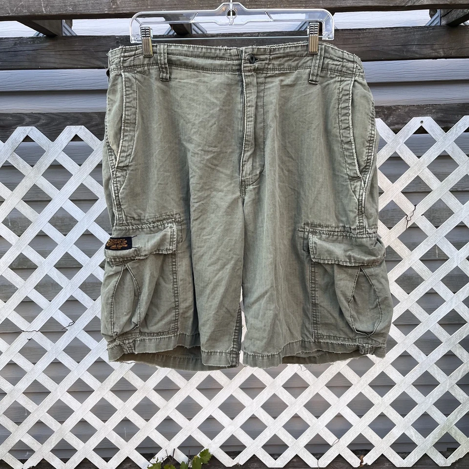 Vintage Polo Ralph Lauren Jeans Co Military Utility Cargo Shorts Sz 38 Olive  - Image 1 of 4