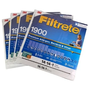Paquete de 4 - Filtro de aire 3M Filtrete 1900 Premium alérgenos bacterias virus 14x14x1 - Imagen 1 de 2