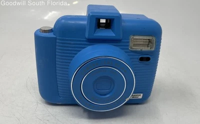 Sharper Image Blue Built In Flash 60mm Lens Instant Film Camera Not Tested - Image 1 of 4