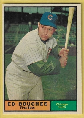 1961 Topps Ed Bouchee Cubs #196 EX - Image 1 of 2
