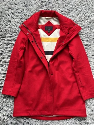 Abrigo Pendleton Mujer Mediano Rojo Hudson Bay Chaqueta de Lana Forro a Rayas Cascada Foto 1 de 4