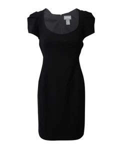 Mini Vestido Zac Posen Manga Plisada en Negro Lana Vergine - Imagen 1 de 8