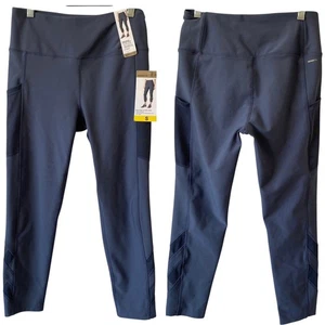 NEW MONDETTA High Waist Activewear Capri Leggings Size Small Blue Gray Athletic - Picture 1 of 3