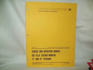 G07 R.G.B Color 13" & 19" Monitor Manual Original - Picture 1 of 1