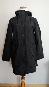 Old Navy Jacket Womens Medium  Zip Trench Hooded Lightweight Black - Picture 1 of 6
