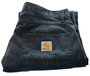 Pantalones de mezclilla Carhartt Skill para hombre 34x32 negros ropa de trabajo calce relajado - Imagen 1 de 7