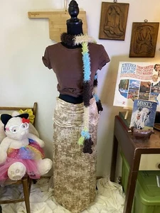 Vintage Y2K BKE Foldover Waist Rayon Maxi Skirt Boho Hippy Fairy Festival LARGE - Picture 1 of 13