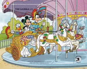 DISNEY Gambia Yvert SS 77 Giostra Paperino Topolino Pippo - Foto 1 di 1