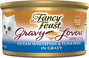 FANCY FEAST Adult Seafood Gravy Lovers Whitefish and Tuna Wet Cat Food 24X85G - Picture 1 of 12