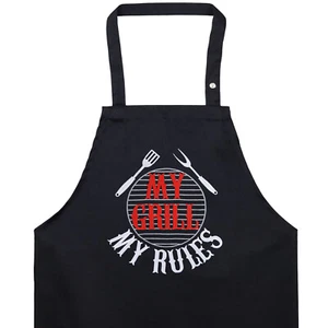 Grillschürze für Männer/Damen: My Grill, my Rules - Schürze mit Spruch lustig - Picture 1 of 12