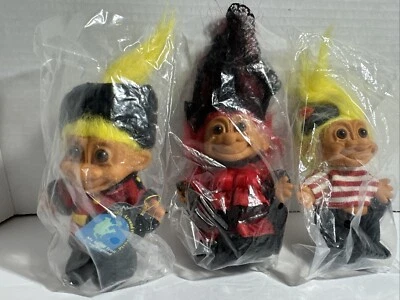 Trolls Around The World  5" Russ Troll Dolls (3) England, Spain & France New - Image 1 of 4