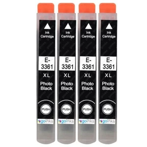 4 Photo Noire Cartouches d'encre remplacer Epson T3361 (33XL) non-OEM/Compatible - Bild 1 von 5