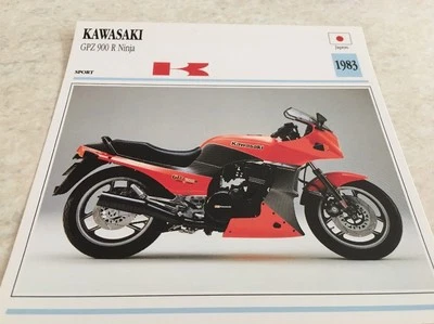 Tarjeta Moto Colección Atlas Motocicleta Kawasaki GPZ 900R Ninja 1983 - Imagen 1 de 2