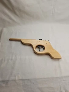 Classic 11 inch Wood Toy Rubber Band Gun Pistol Shooter Revolver! Solid Wood - Picture 1 of 5