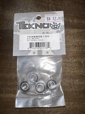 TEKNO RC LLC Ball Bearing 6x13x5 4pcs TKRBB06135 Bearings, Sealed in Bag! - Image 1 of 2