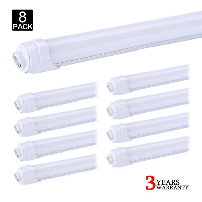 8 Pack T8 8FT Led Tube Light Bulbs 45W R17D HO 8Foot Led Shop Light Bulbs 6000K - Image 1 of 4
