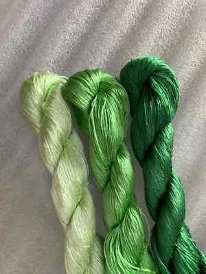 Green no splitting floss wrapping flowers velvet flowers untwisted silk thread - Image 1 of 2