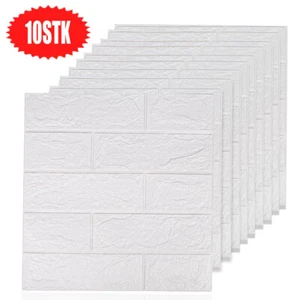 10 Tlg 3D Tapete Wandpaneele Selbstklebend Ziegel Wasserfest Wandaufkleber DHL - Bild 1 von 18