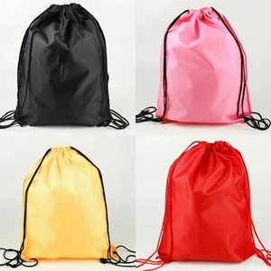Strong Gym Bag Drawstring Backpack Handy Swim School Sport Picnic Shoe Bag - Picture 1 of 30