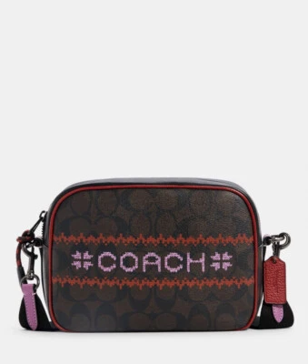 NWT COACH C1541 Dempsey Camera Bag In Signature Canvas With Fair Isle Graphic - Image 1 of 4