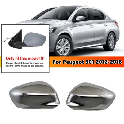 2 PIEZAS Tapa Tapa Espejo Lateral Cromo ABS Para Peugeot 301 2012-2018 Foto 1 de 4