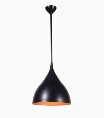 Kenroy Home 93741BL Modern 1 Light Pendant Matte Black and Gold-lined interior - Image 1 of 4