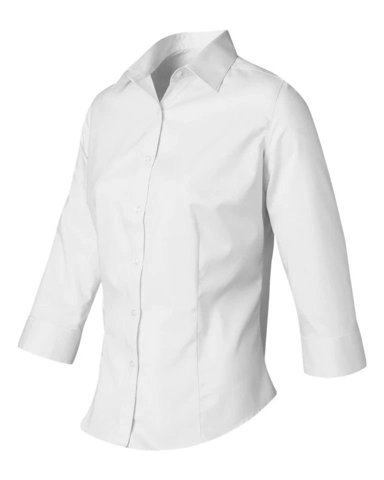 Camisa de sarga para bebé manga tres cuartos Van Heusen para dama 13V0527 - blanca - Me... Foto 1 de 1